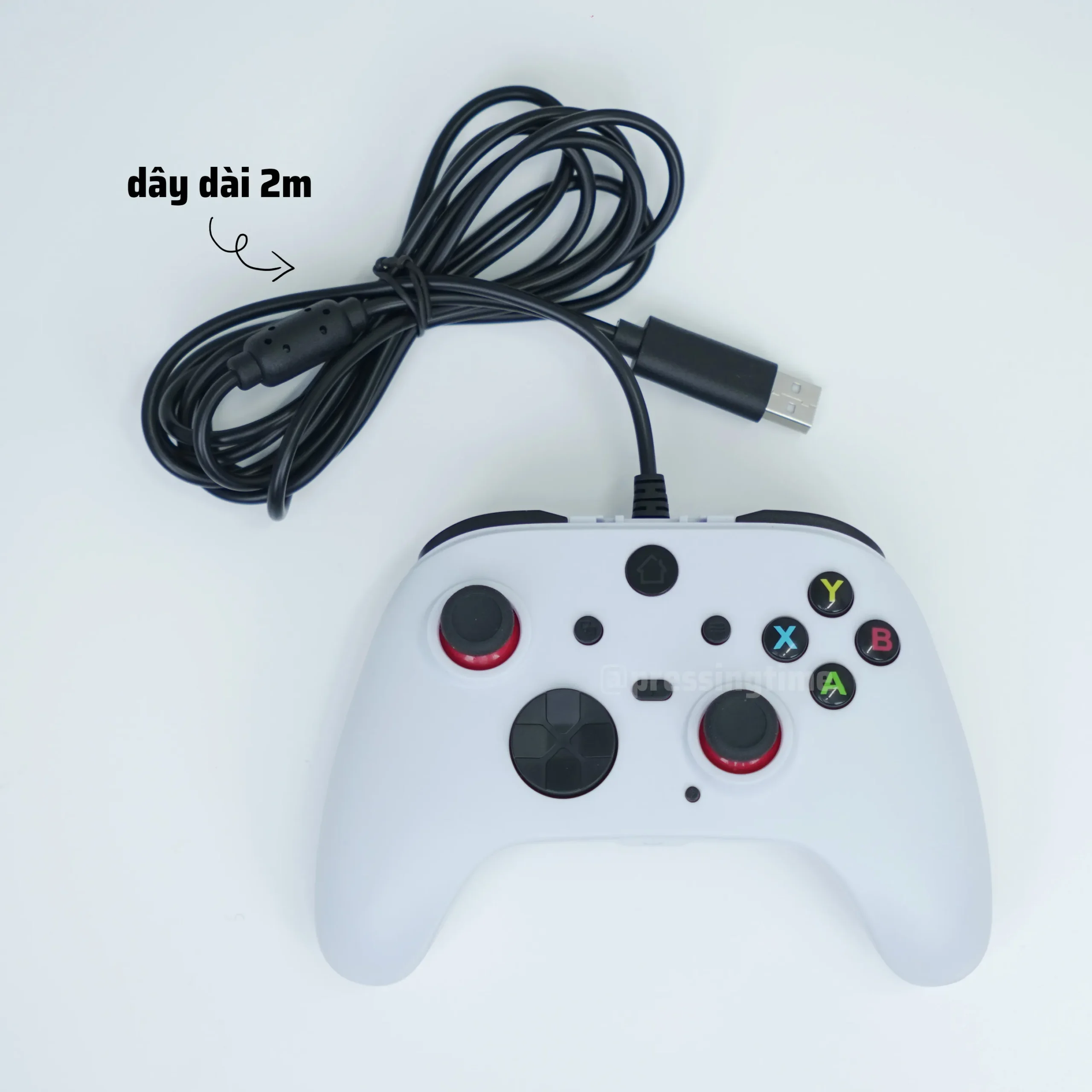 Tay cầm chơi game A102L HE _ Cần Joystick Hall Effect chống trôi, 2 nút Macro gán skill, có đây kết nối dài 2,2m - Pressing Time - Ảnh 3