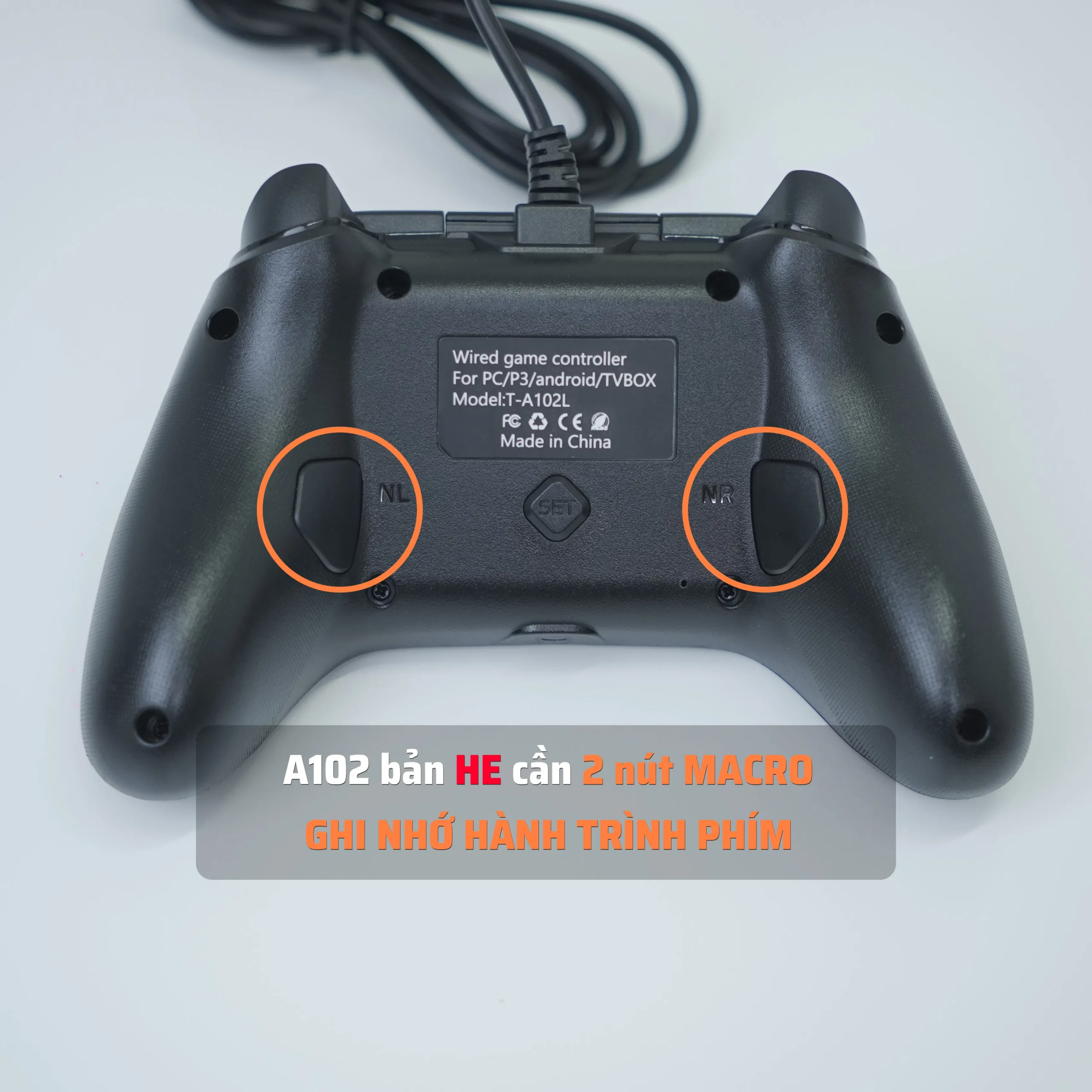 Tay cầm chơi game A102L HE _ Cần Joystick Hall Effect chống trôi, 2 nút Macro gán skill, có đây kết nối dài 2,2m - Pressing Time - Ảnh 5