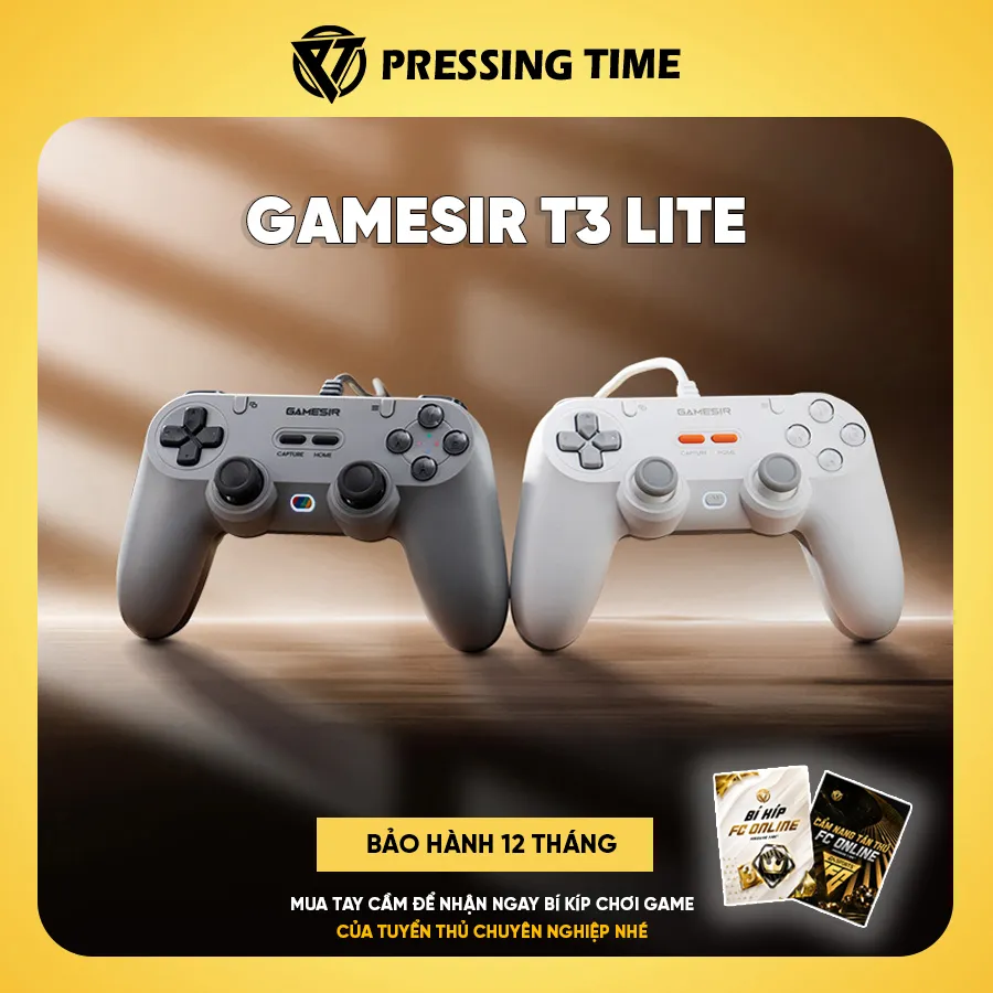 Tay cầm Gamesir T3 LITE, Cắm Dây, Hall Joystick, 2 phím Macro, Polling rate 1000hz